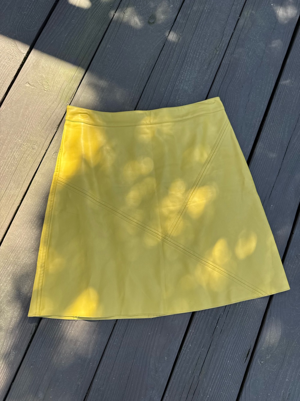 Zara Bright Yellow Faux Leather Mini Skirt